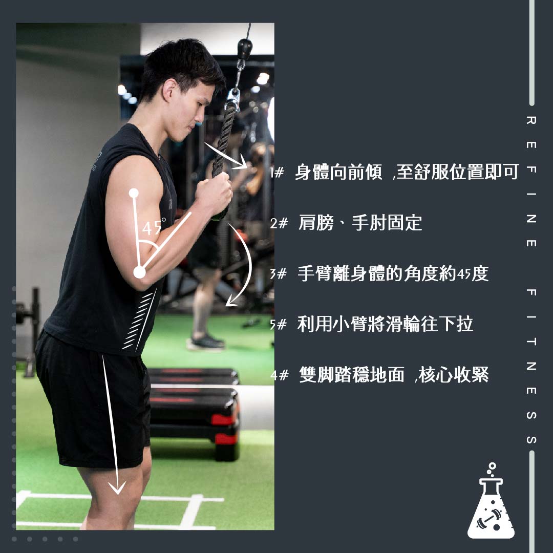 使用滑輪訓練三頭肌